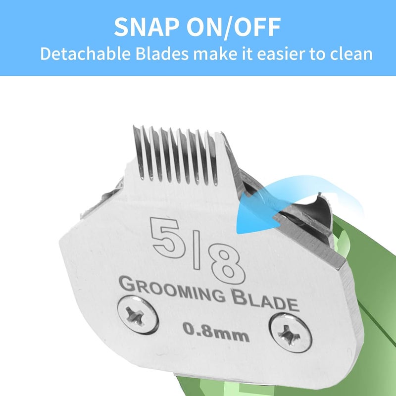OEMIRY 2 Pcs Size 5/8toe Detachable Dog Grooming Blades, Compatible with Andis, Oster A5, Wahl KM10 Series Clippers, Cut Length 0.8mm, Silver (5/8toe 0.8mm, 2 Packs) - Image 2